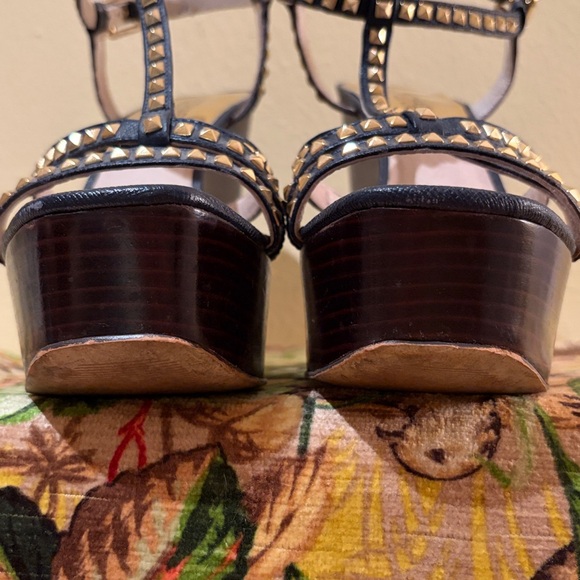 Michael Kors Dark Navy and Gold Wedge Sandals - Picture 8 of 10